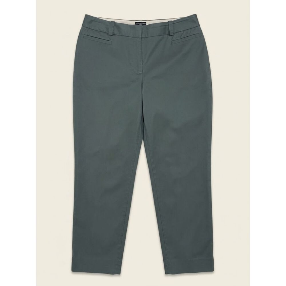 Talbots The Perfect Crop Curvy Pants Size 6 Sage Green Cropped Chino Trouser